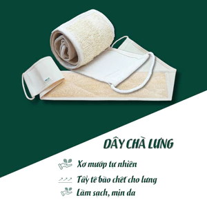Dây tắm chà lưng xơ mướp - Dây kỳ lưng - Đai kỳ lưng - Bông tắm xơ mướp tẩy tế bào chết