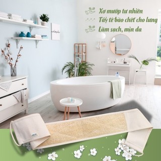 (Mộc Xơ) Dây tắm chà lưng xơ mướp - Dây kỳ lưng - Đai kỳ lưng - Bông tắm xơ mướp tẩy tế bào chết