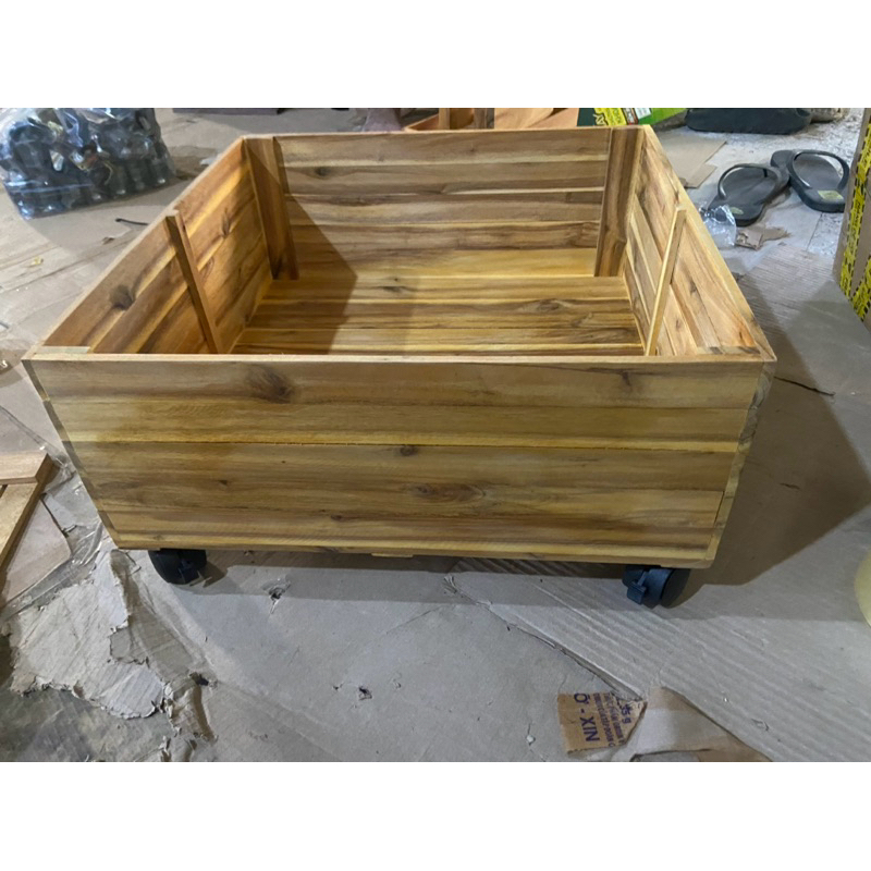 hộp, thùng gỗ nắp úp siêu to D50.R55.C30cm màu Teak
