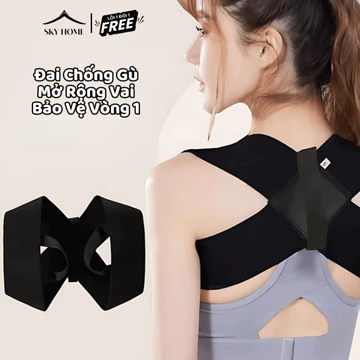 Đai Chống Gù Lưng Nam Nữ Đai Đeo Chống Gù Lưng Đai Nâng Ngực Bảo Vệ Vai Gáy Cột Sống Sky Home - DCG01