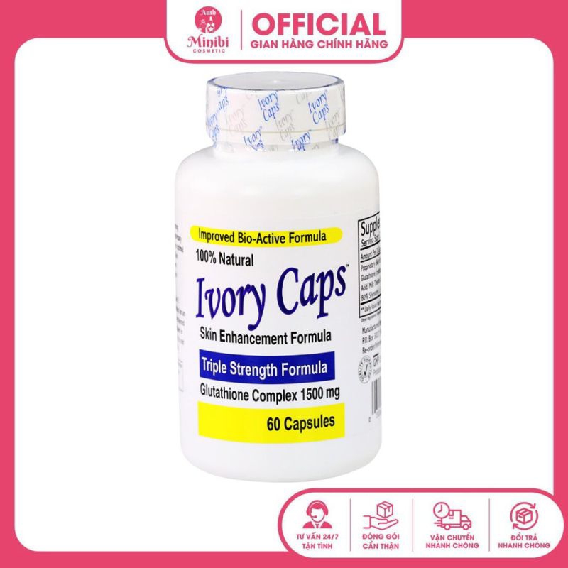 ivory caps glutathione shopee Viên uống trắng da ivory caps viên uống bổ sung Glutathione