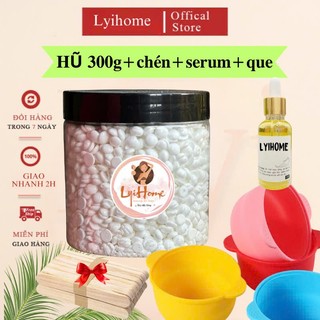 [COMBO CƠ BẢN] Hũ 300g sáp wax lông cap cấp sữa dừa lyihome, sáp wax lông nóng chất dẻo bám lông tốt