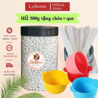 [TẶNG CHÉN] Hũ 500g dòng sáp wax lông nóng sữa dừa cao cấp lấy sạch tận gốc lyihome, sáp wax dẻo