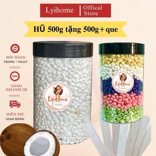 [TẶNG 500G] hũ 500g sáp wax lông cao cấp nhà lyihome, sáp wax lông nóng lấy sạch gốc, sáp thơm dẻo
