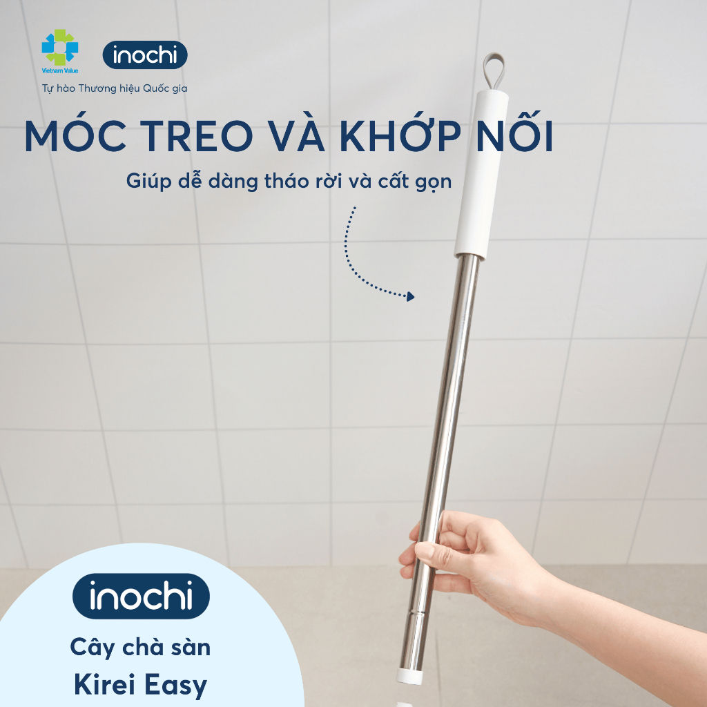 Cây Chà Sàn Kirei Xoay 180 Độ (Corner) Inochi - Vệ Sinh Tận Góc, Tiện Lợi, Sạch Bóng