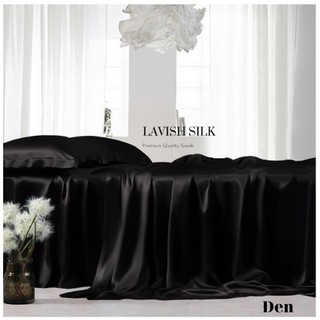 (Hàng order) Bô Chăn Ga Gôi Lua LS Lavish silk (1m8x1m6x10cm)Hàng Loại 1 cao cấp mát lạnh màu đen