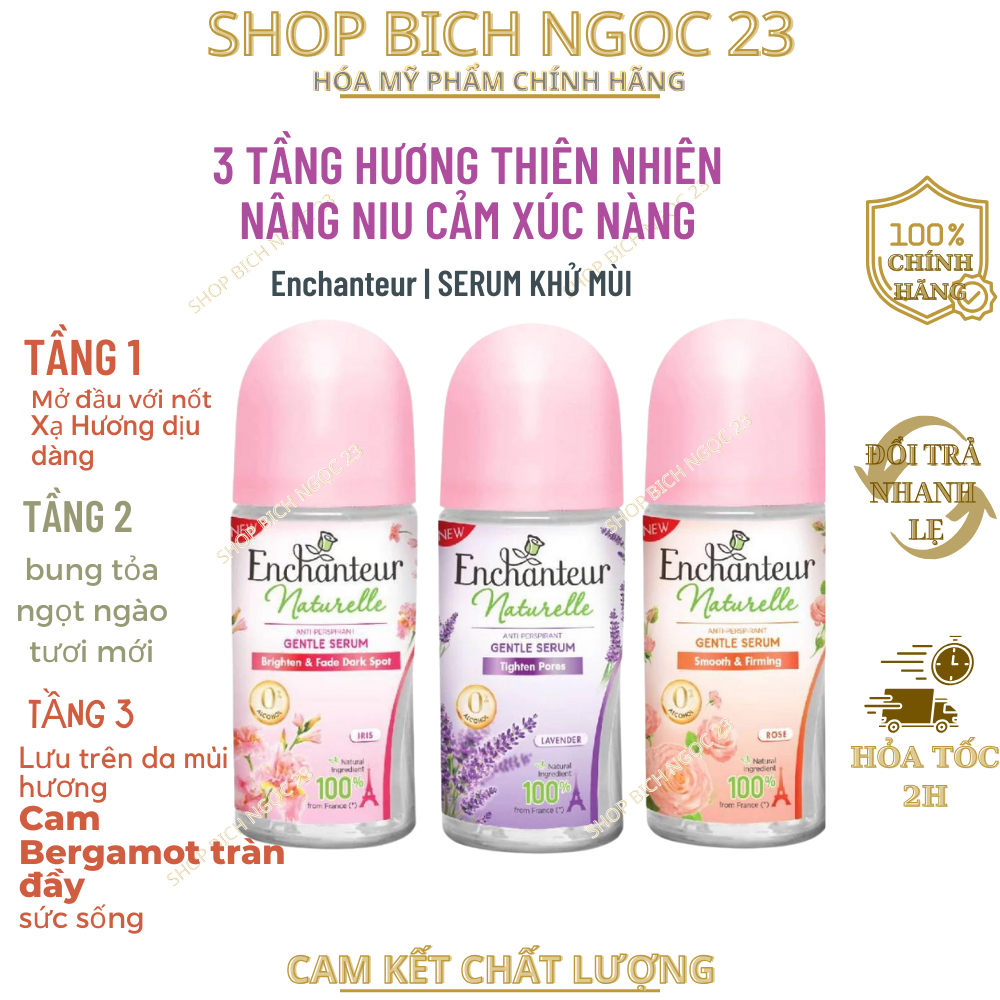 Lăn khử mùi thiên nhiên Enchanteur Naturelle (khử mùi đến 72H) - sáng da/mờ thâm/mịn màng 25ml/50ml