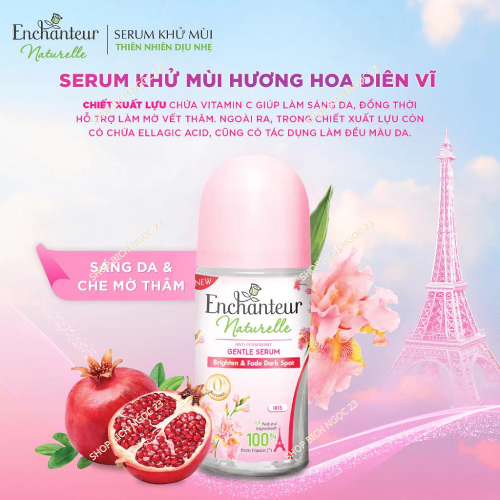 Lăn khử mùi thiên nhiên Enchanteur Naturelle (khử mùi đến 72H) - sáng da/mờ thâm/mịn màng 25ml/50ml