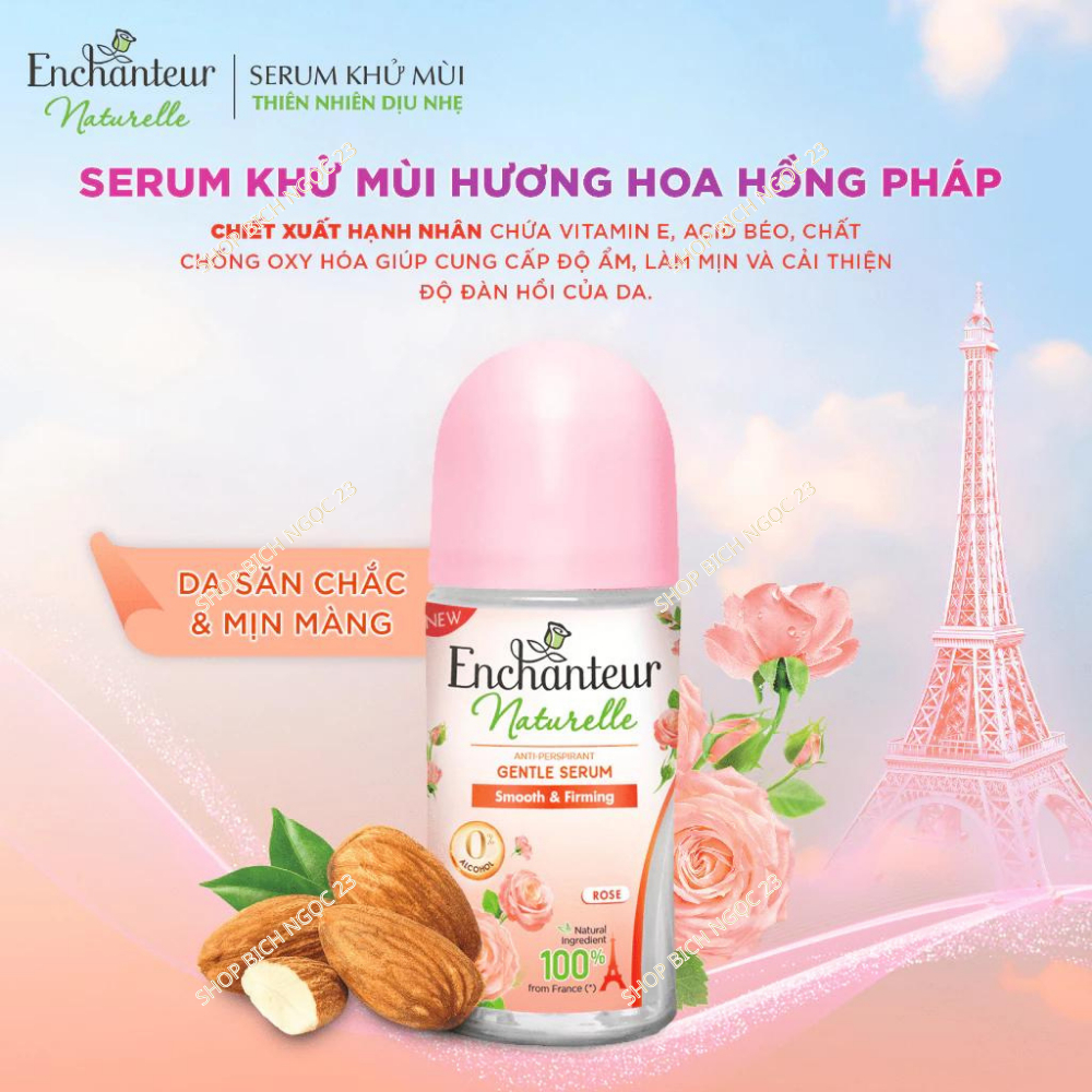 Lăn khử mùi thiên nhiên Enchanteur Naturelle (khử mùi đến 72H) - sáng da/mờ thâm/mịn màng 25ml/50ml