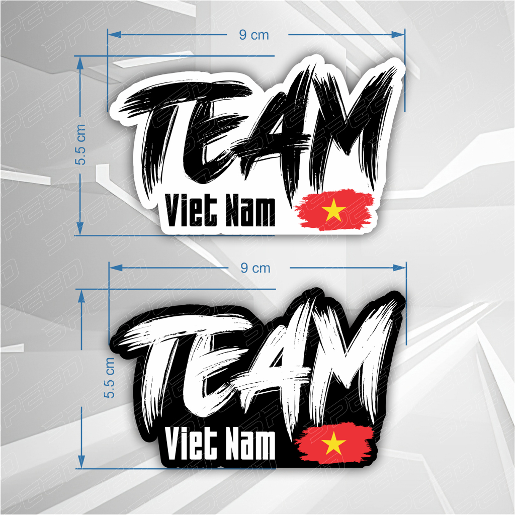 Tem Dán Xe Máy Team Viet Nam, Race, Chữ Race, TAFU Decal Trang Trí Xe, Sticker Dán Xe