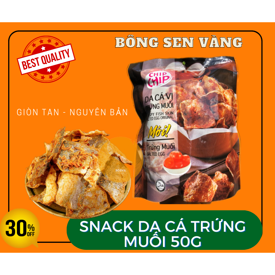 [𝐁𝐎𝐍𝐆𝐒𝐄𝐍𝐕𝐀𝐍𝐆 - 𝐂𝐇𝐀̂́𝐓 𝐋𝐔̛𝐎̛̣𝐍𝐆] Snack da cá trứng muối CP gói 50g ...
