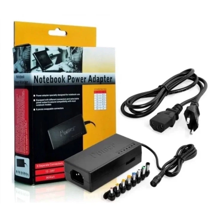 Adapter Sạc Laptop Đa Năng Nguồn 12V - 24V điều chỉnh được 96W- Tặng kèm có 8 Đầu Sạc Laptop