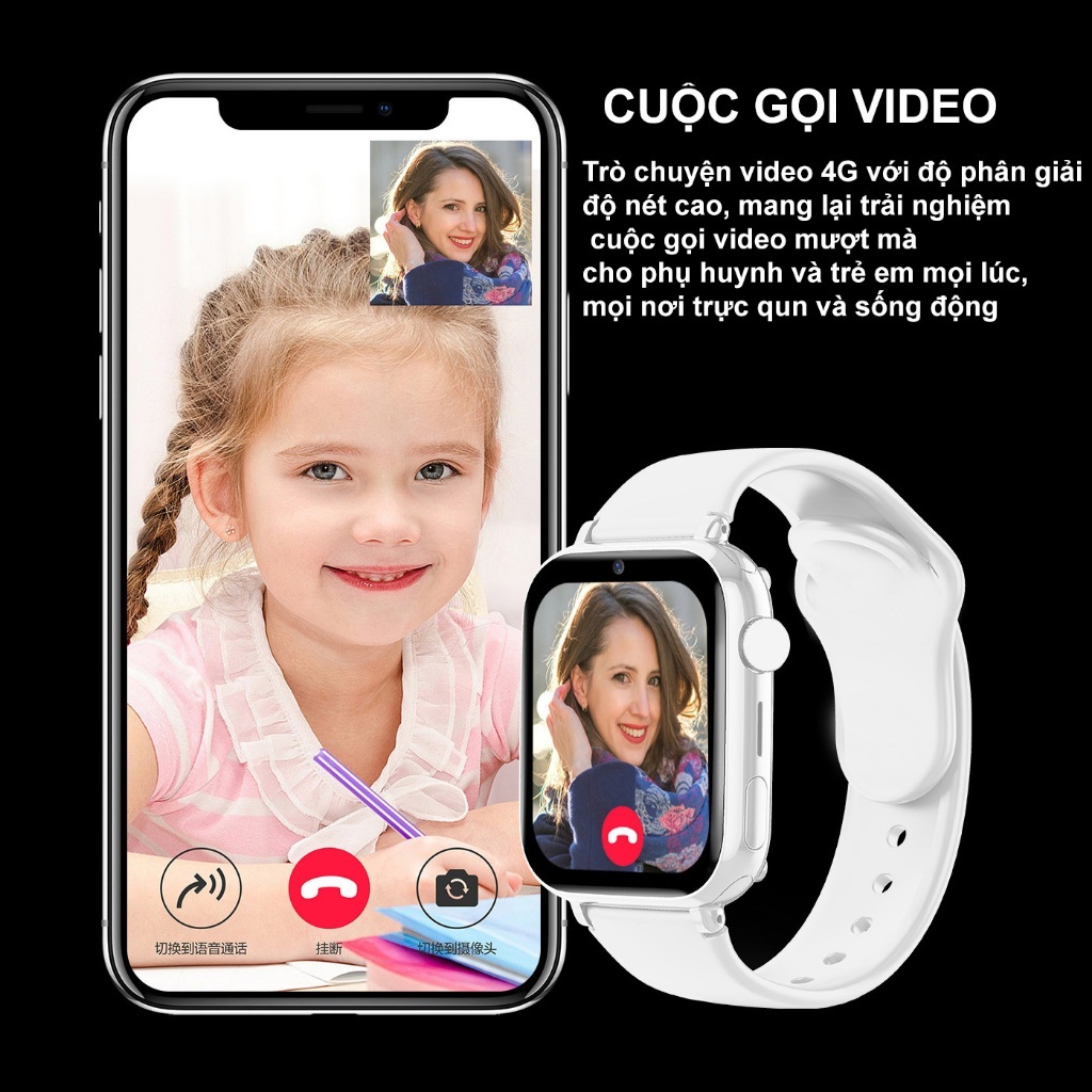 Đồng hồ trẻ em Picom P68 Plus Nghe gọi Video Nhắn tin Định vị Có Tiếng Việt Chống nước Đo bước chân Báo thức | BigBuy360 - bigbuy360.vn