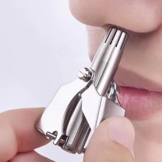Dụng cụ cắt tỉa lông mũi bằng thép không gỉ lưỡi sắc bén hộp cao cấp, máy cắt lông mũi an toàn tiện lợi tặng cọ vệ sinh