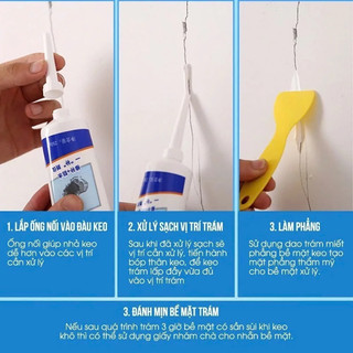 Tuýp Keo Vá Tường - Keo Vá Tường Chống Thấm - Trám Vết Nứt Khe Hở Tường Làm Tường Trắng Sáng