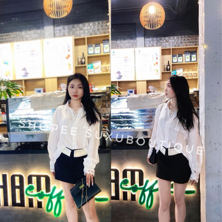 Áo sơ mi đũi Nhật Viền Ren From mới XINH ĐẸP