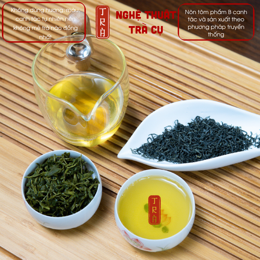 Trà xanh Thái Nguyên canh tác tự nhiên [Thư Vương Trà] định lượng 100gr 1 gói đóng hút chân không