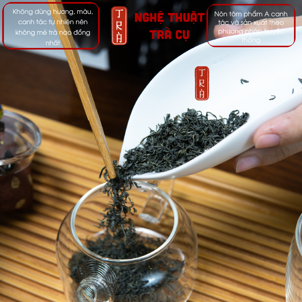 Trà xanh Thái Nguyên canh tác tự nhiên [Thư Vương Trà] định lượng 100gr 1 gói đóng hút chân không