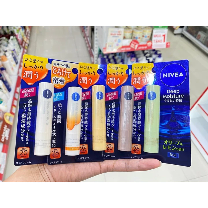 son dưỡng môi Nivea Deep Moisture nội địa Nhật