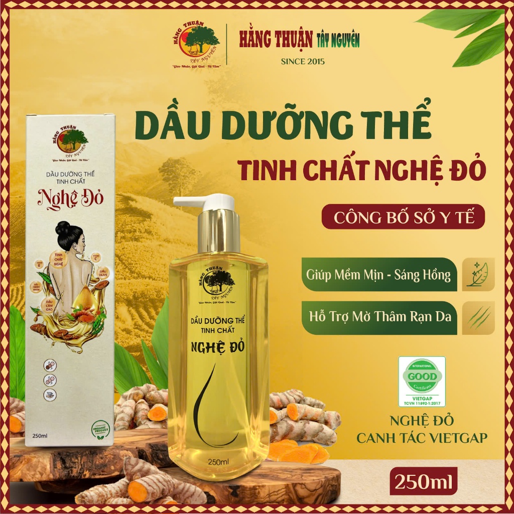 Dưỡng Thể Tinh Chất Nghệ Đỏ Trắng Da Toàn Thân Hằng Thuận Tây Nguyên