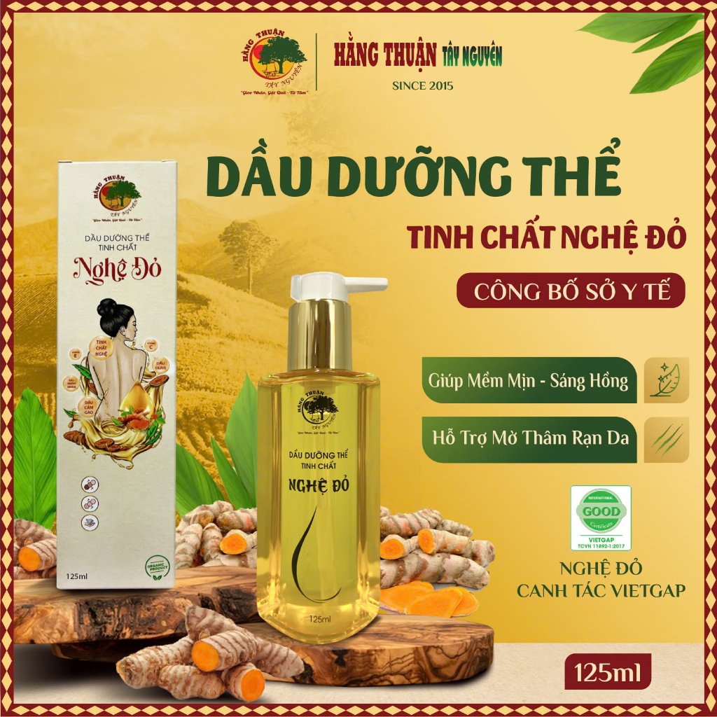 Dưỡng Thể Tinh Chất Nghệ Đỏ Trắng Da Toàn Thân Hằng Thuận Tây Nguyên