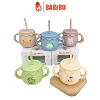 Cốc tập hút Coco Bear kiêm hũ đựng bánh ăn dặm cho bé