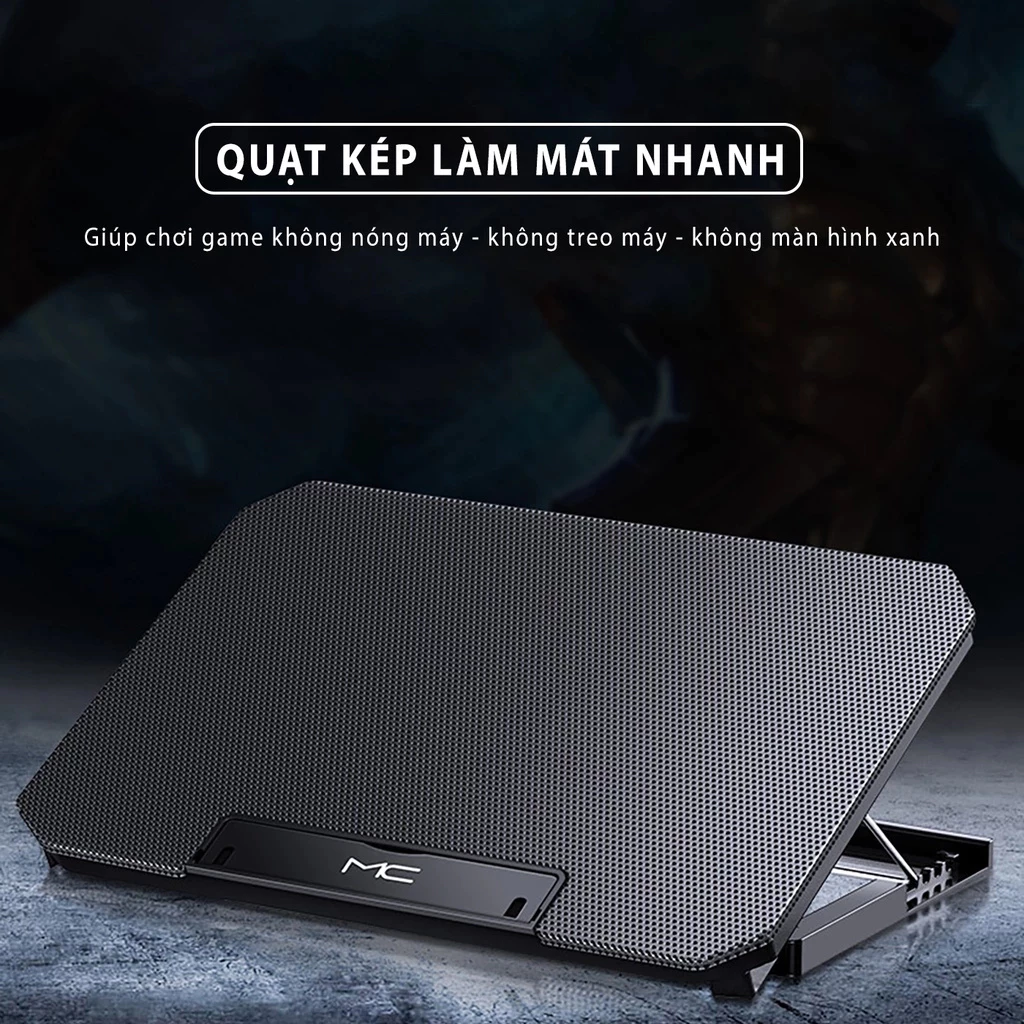 Đế Tản Nhiệt Laptop N99 COOLING PAD cho laptop từ 17 inch trở xuống- Loại Cao Cấp, 1 Fan/ 2 Fan , Đế