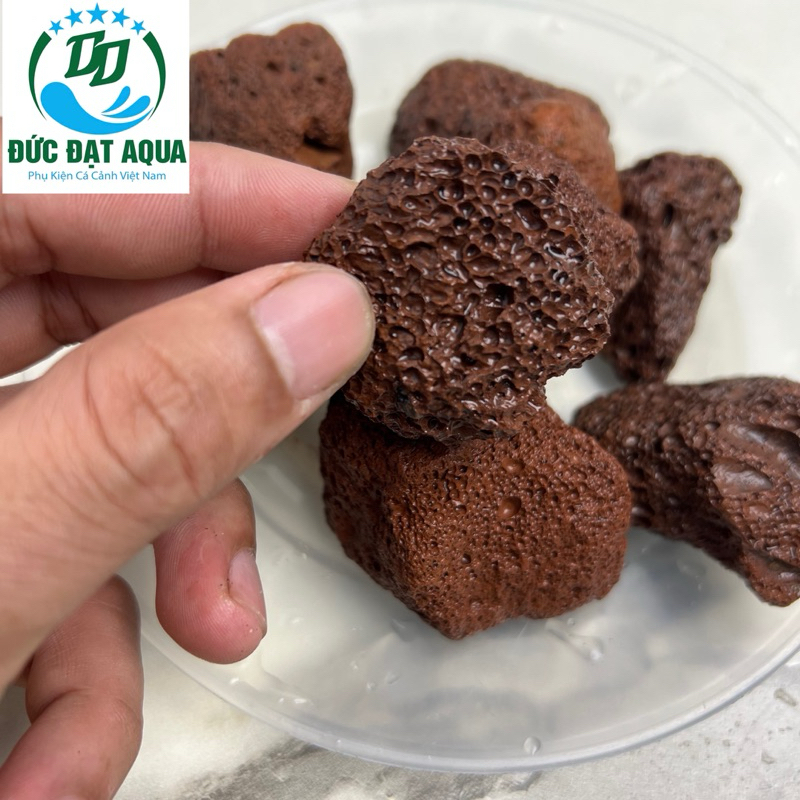 đá nham thạch đỏ 1kg Trung Quốc cỡ to lọc nước cho bể cá cảnh 2