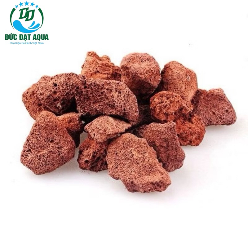 đá nham thạch đỏ 1kg Trung Quốc cỡ to lọc nước cho bể cá cảnh 4
