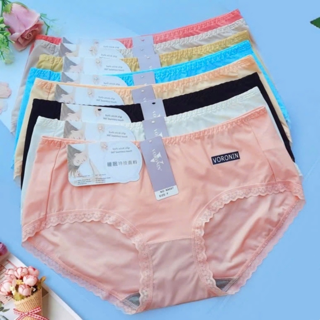 Combo 5 quần lót lụa lạnh viền ren siêu mềm mịn, co dãn 4 chiều mã N9007 size 48-60kg vừa