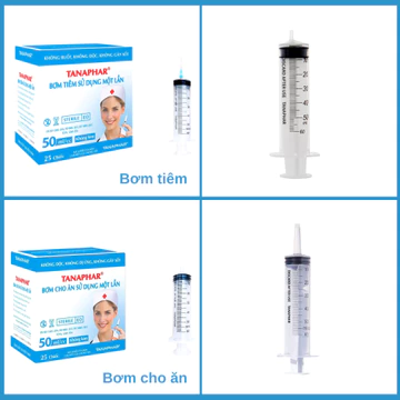 ❤️[Hộp 25 cái] Bơm kim tiêm vô trùng 50cc 50ml - Bơm cho ăn,xi lanh xilanh bơm truyền thức ăn,cho ăn 50cc 50ml TANAPHAR