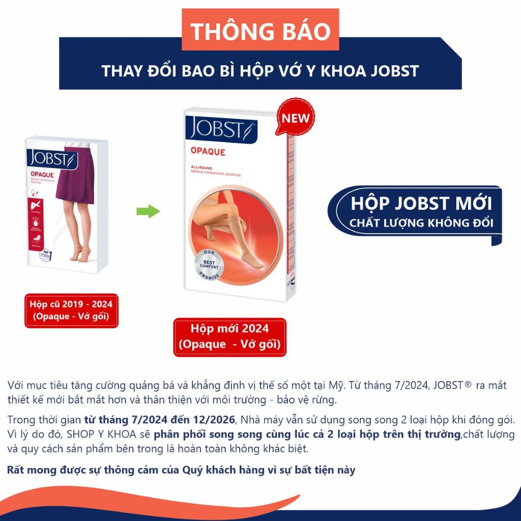 Ảnh Vớ Y Khoa Cao Cấp Mỏng JOBST Opaque - Vớ Gối, Màu Da, Hở Ngón, Áp Lực 20-30mmHg, 2 Chiếc (Tất Y Khoa) 3