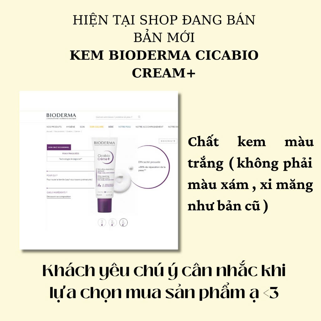 Kem Phục Hồi Da Bioderma Cicabio Cream+ Mẫu Tím Mới | Shopee Việt Nam