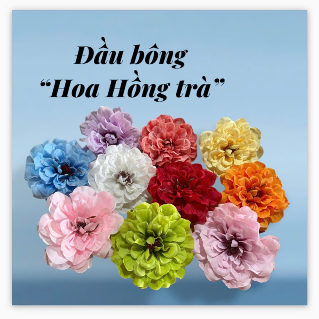 combo 3 Đầu bông hoa HỒNG TRÀ nhiều màu trang trí oản tài lộc, giỏ hoa quà… ..