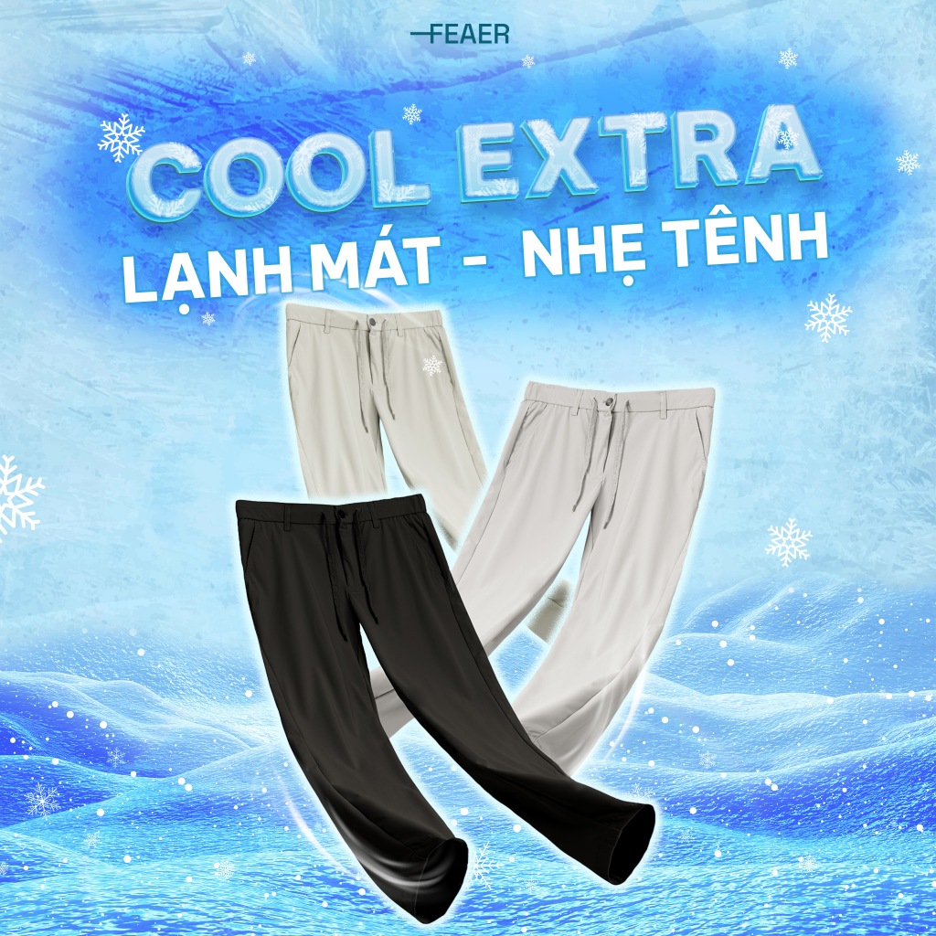[GIÁ CỰC TỐT]  Quần Lụa Băng Slim Fit Élastique co giãn, vải Cool-Extra mát thoáng khí, nhanh khô, lưng chun