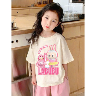 [B&G] Sét bộ labubu quần dài chất linen mềm, áo cotton mát rất cưng cho bé gái từ 13-45kg