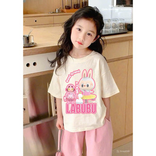 [B&G] Sét bộ labubu quần dài chất linen mềm, áo cotton mát rất cưng cho bé gái từ 13-45kg