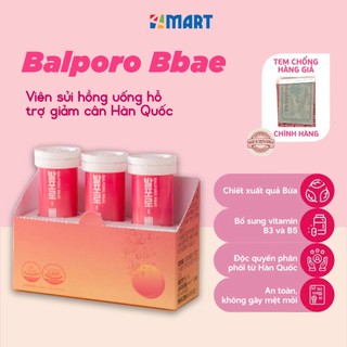 Viên sủi uống hỗ trợ giảm cân hiệu quả chính hãng Balporo BBae Hàn Quốc 1 hộp 3 lọ 10 viên.