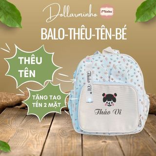 Balo Thêu Tên theo yêu cầu, balo đi học - balo hình thỏ (kèm dây tag thêu biệt danh cho bé)