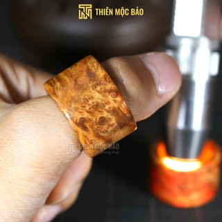 Nhẫn càn long gỗ Nu Huyết Long vân đẹp - Nhẫn gỗ phong thuỷ mộc mạc, sang trọng | Thiên Mộc Bảo