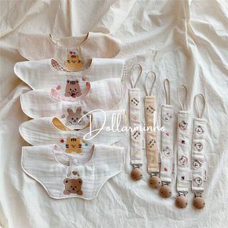 (Thêu hình) Yếm phong cách Hàn Quốc có 2 mặt thay đổi ( không kèm dây đeo ti giả trong hình)