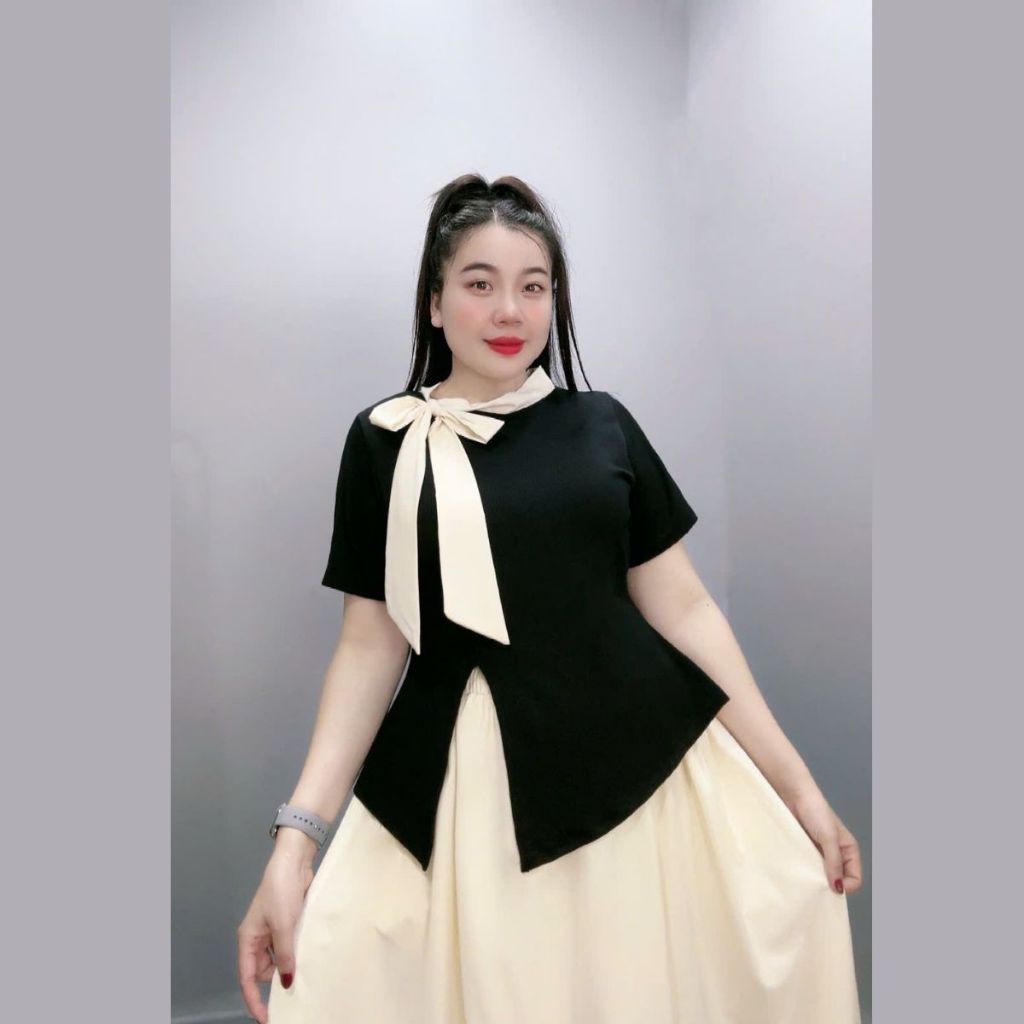 Set Bigsize Nữ(Áo +Váy) Vải Thun Ruby Co Giãn Lên Phom Che Khuyết Điểm Đỉnh Cao 60-95kg SET848