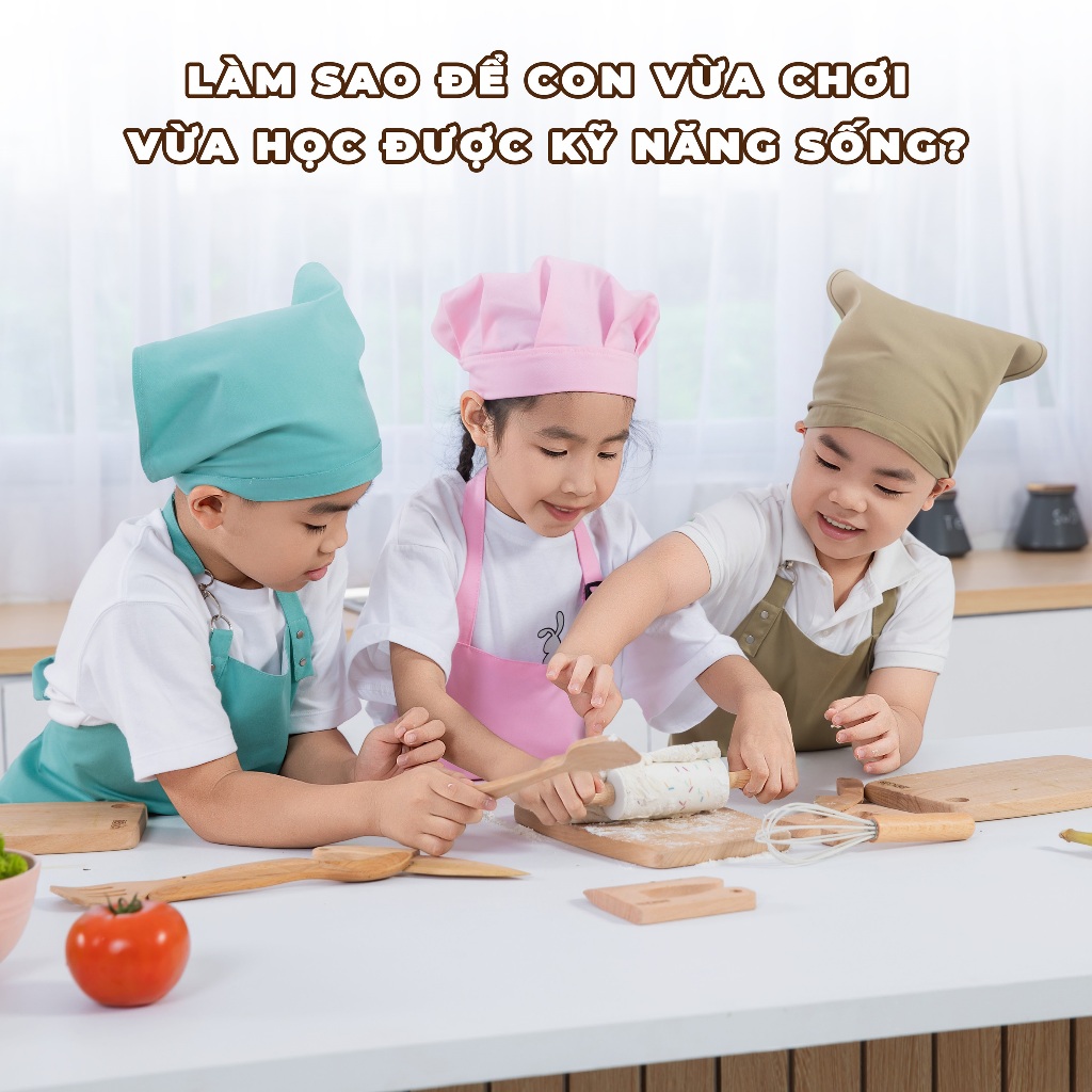 Đồ Chơi Nấu Ăn BBkids, Bộ Đồ Chơi Nấu Ăn Cho Bé, Bếp Gỗ An Toàn Cho Bé Từ 2 Tuổi đến 10 Tuổi - BB019