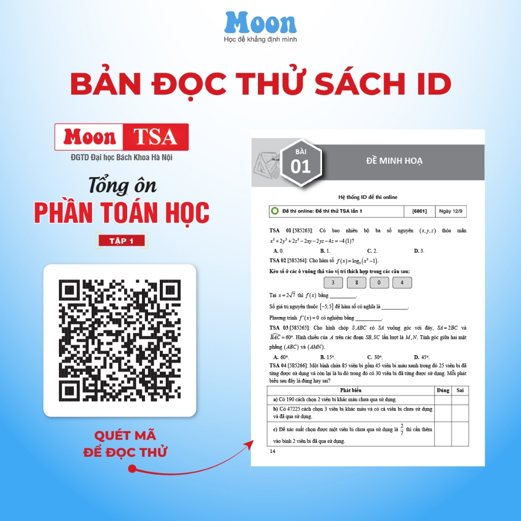 Ảnh Sách ôn thi đánh giá năng lực 2025- HSA, TSA, APT | Sách ID 4