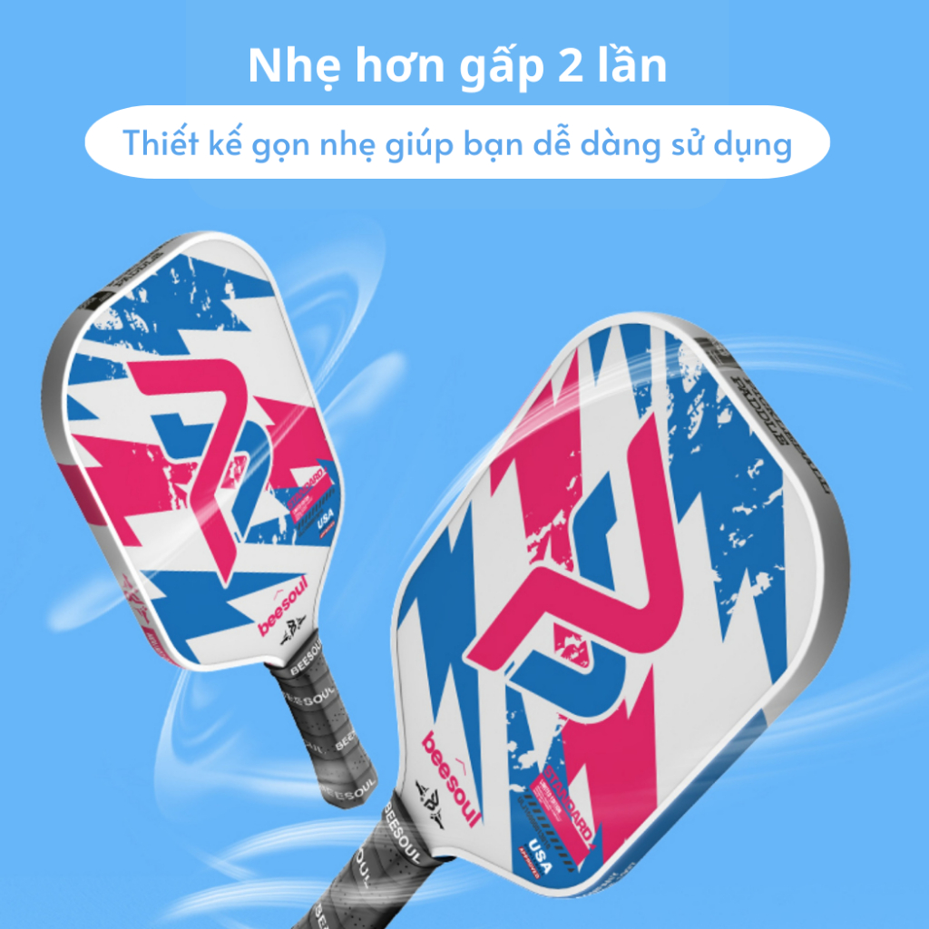 Vợt Pickleball Carbon thi đấu chuyên nghiệp có trợ lực Beesoul, công thủ toàn diện BSTĐ1