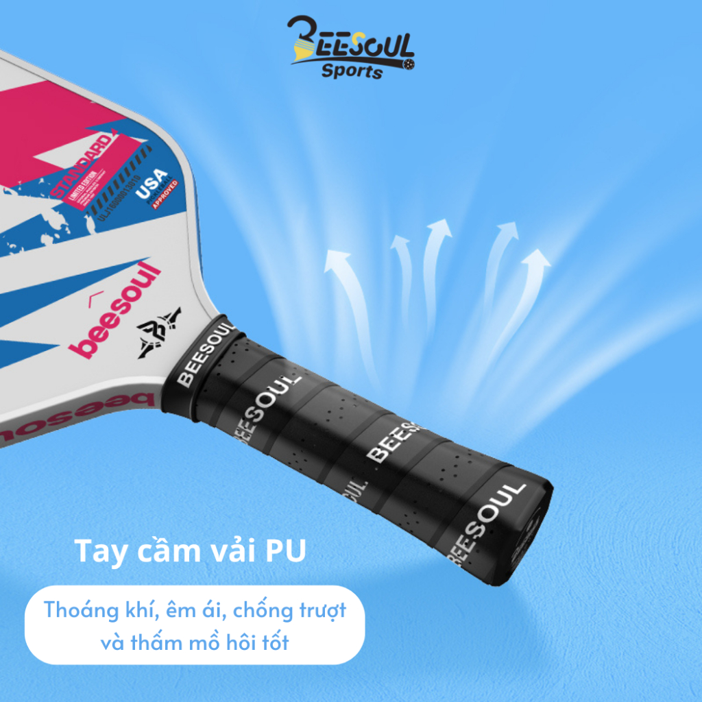 Vợt Pickleball Carbon thi đấu chuyên nghiệp có trợ lực Beesoul, công thủ toàn diện BSTĐ1