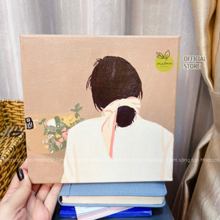 Tranh tô màu số hóa 20x20cm có khung Con người - Cặp Đôi - Cô gái
