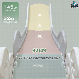 Cầu Trượt Cho Bé Tặng kèm Bóng Rổ + Ném Vòng, Cầu Trượt Cho Bé Trai Bé Gái Gấp Gọn Tiện Lợi Chất Liệu  An Toàn