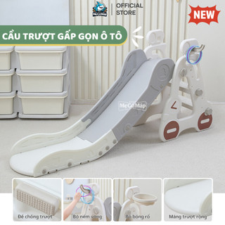 Cầu Trượt Cho Bé Tặng kèm Bóng Rổ + Ném Vòng, Cầu Trượt Cho Bé Trai Bé Gái Gấp Gọn Tiện Lợi Chất Liệu  An Toàn