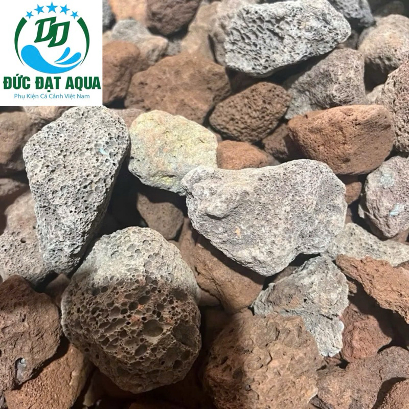 đá nham thạch đỏ 1kg Trung Quốc cỡ to lọc nước cho bể cá cảnh 9